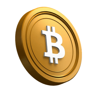 Une pièce Bitcoin BTC, inclinée, sert d’élément visuel dans la section d’accroche