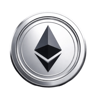 Élément graphique flottant avec un jeton crypto Ethereum ETH